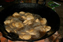 Poori being cooked