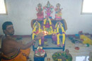 At the end of the pujas and abishekams, there is an offering of light from burning camphor.